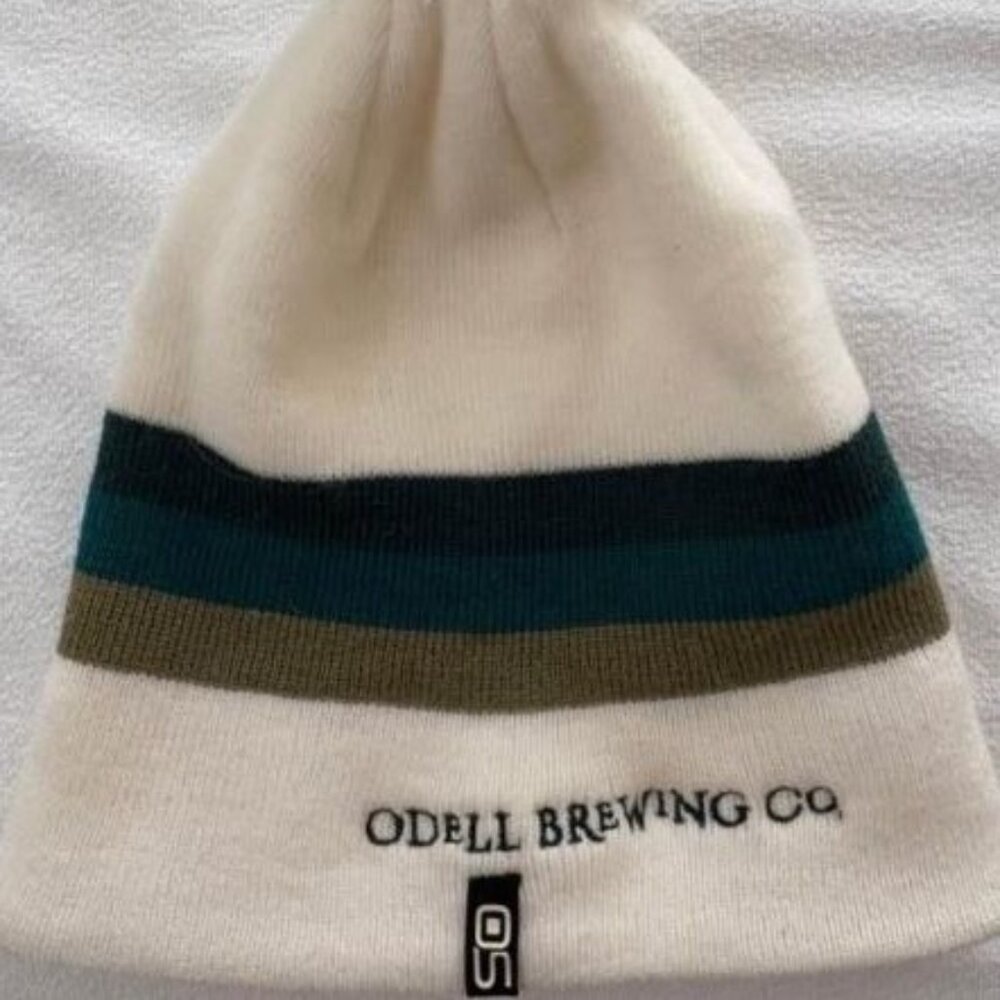 Odell Brewing Winter Beanie with pom-pom on top
